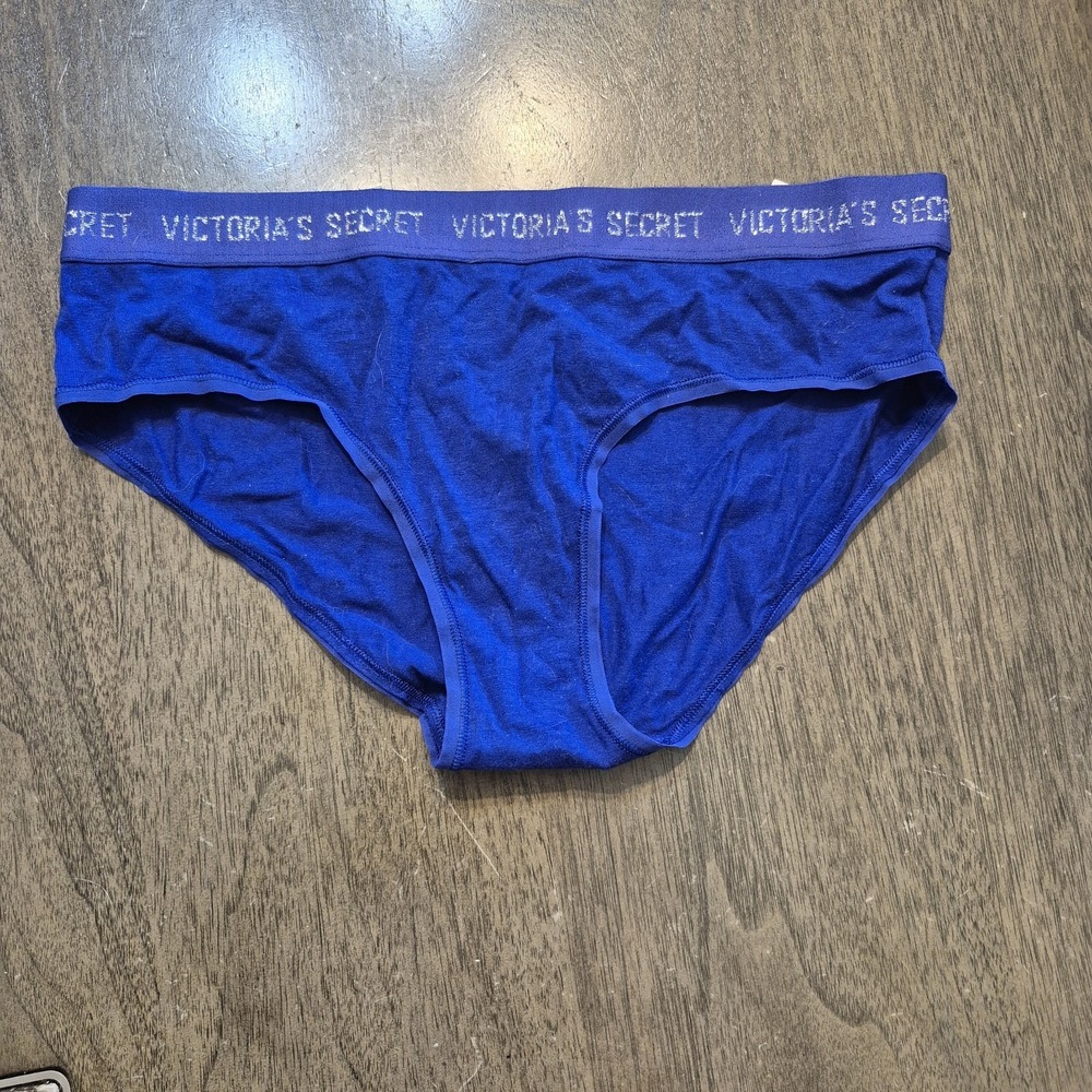 New with Tags Victoria's Secret Hipster Blue Cotton Blend Size Large